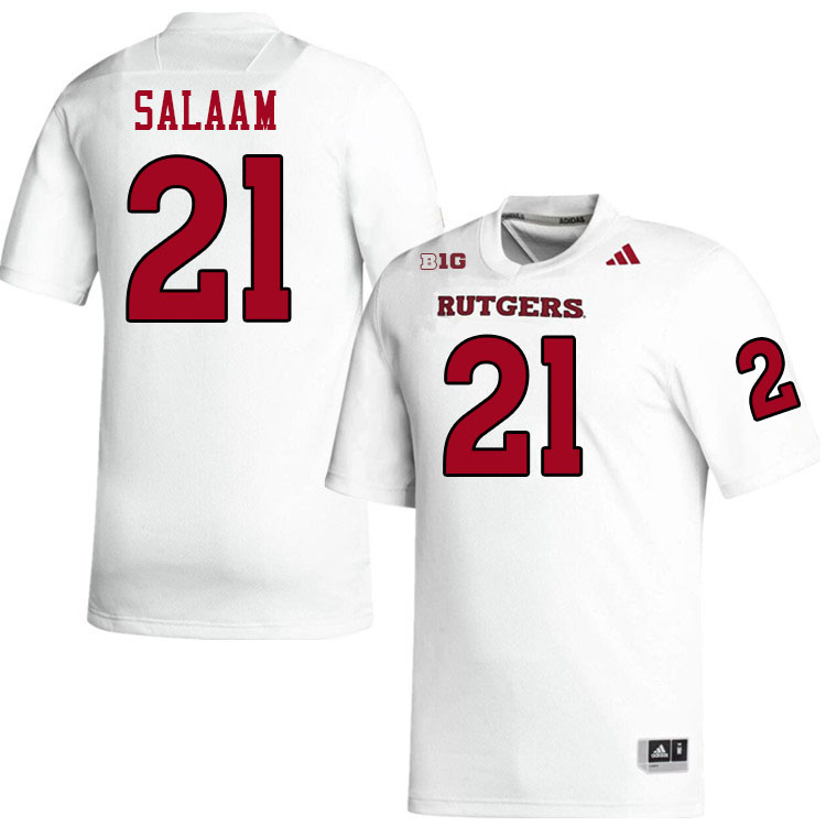 Men #21 Al-Shadee Salaam Rutgers Scarlet Knights 2024 College Football Jerseys Stitched-White